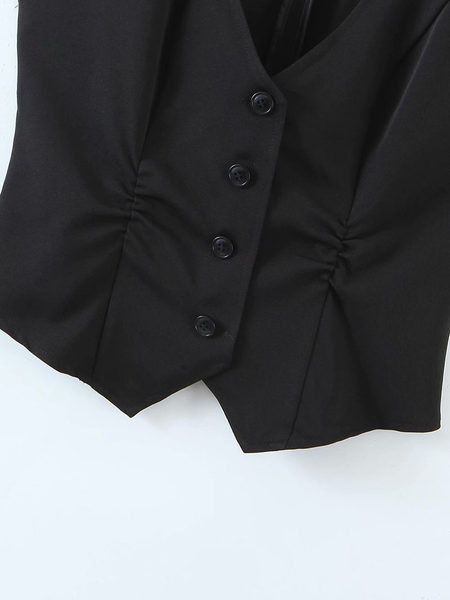 Κοντό γιλέκο με κουμπιά - σλιμ μοντέλο 