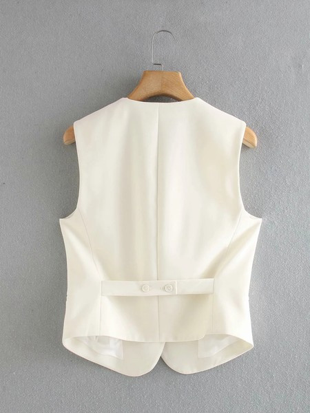 Γυναικείο γιλέκο με κουμπιά και απομιμήσεις τσέπες