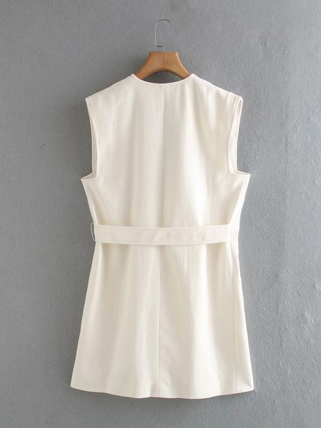 Γυναικείο μακρύ γιλέκο με ασύμμετρη στερέωση