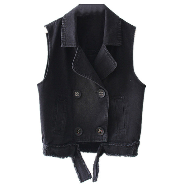 Novi model ženskog prsluka na dugmad u crnoj boji