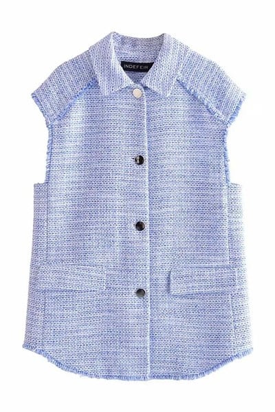 Ženski proljetno-jesenski prsluk s gumbima i klasičnim ovratnikom