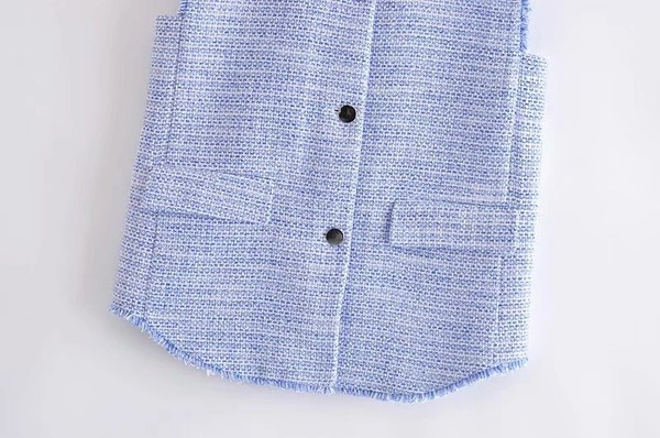 Ženski proljetno-jesenski prsluk s gumbima i klasičnim ovratnikom