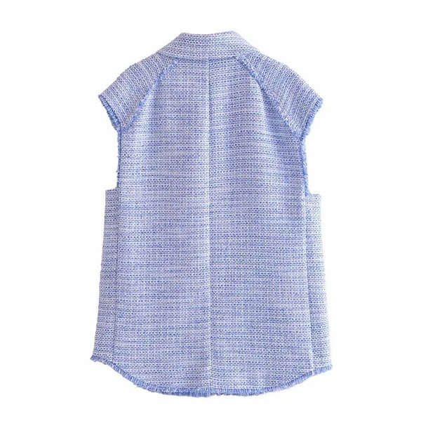 Ženski proljetno-jesenski prsluk s gumbima i klasičnim ovratnikom