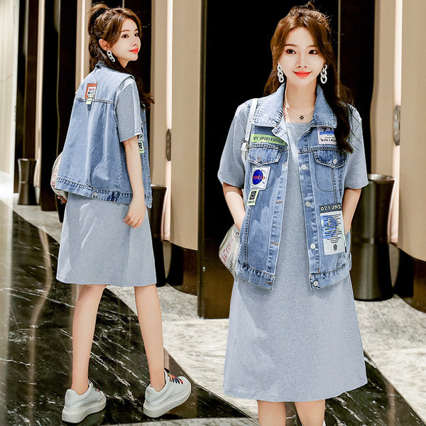 Ženski casual prsluk s gumbima i printom