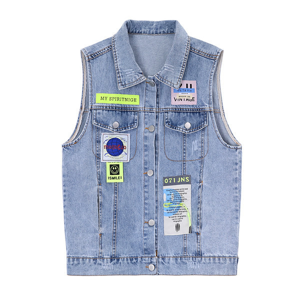 Ženski casual prsluk s gumbima i printom