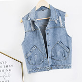 Dnevni traper prsluk s džepovima