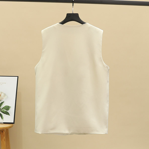 Ženski casual prsluk sa špic izrezom i amblemom