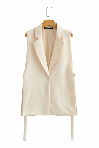 Γιλέκο μοντέρνο γυναικείο  με σχισμές και κορδόνια