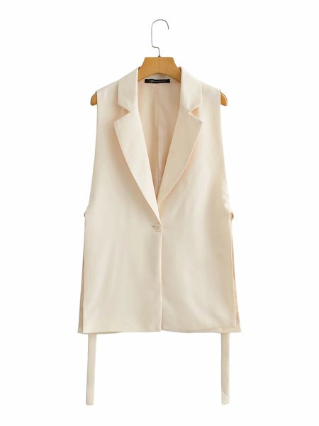 Γιλέκο μοντέρνο γυναικείο  με σχισμές και κορδόνια