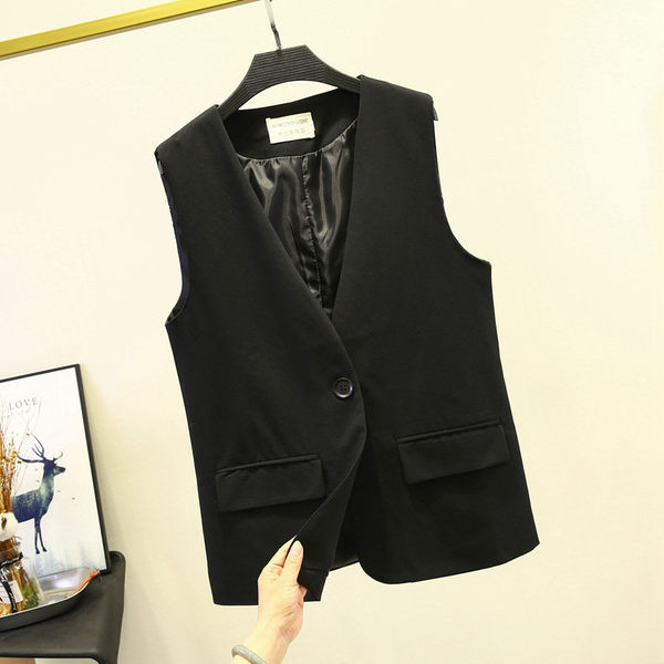 Γυναικείο γιλέκο με κουμπί και ντεκολτέ 