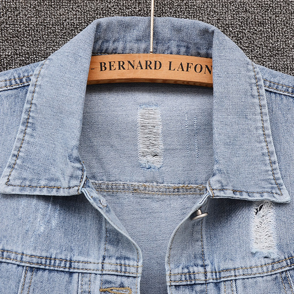 Ženski traper prsluk sa gumbima na leđima - plava boja