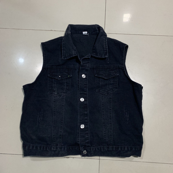 Γιλέκο τζιν με κουμπιά και τσέπες