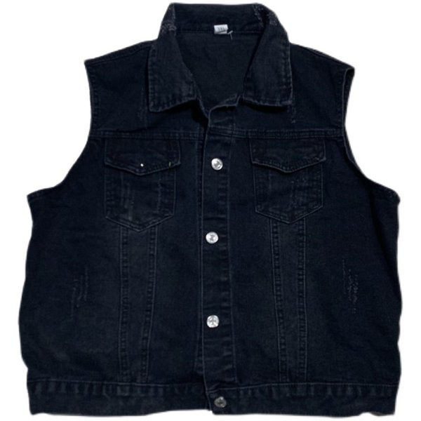 Γιλέκο τζιν με κουμπιά και τσέπες