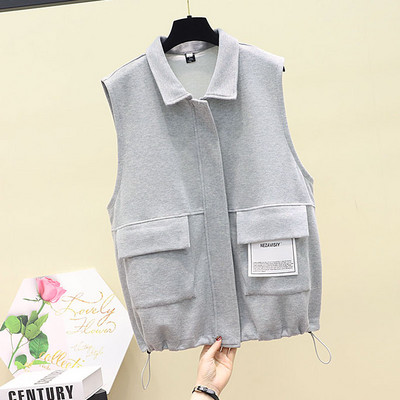 Ženski casual prsluk s džepovima i vezicama