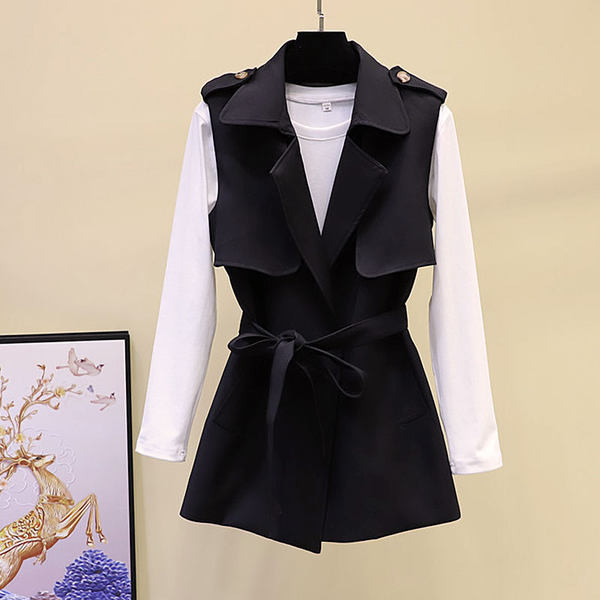 Τρέχον γυναικείο γιλέκο με ζώνη