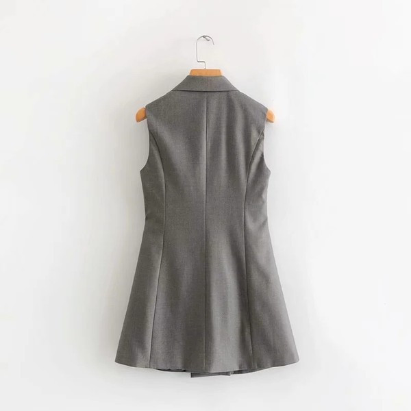 Μακρύ σλιμ  γιλέκο με φαρδιά ζώνη