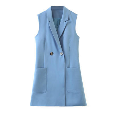 Dugi krojeni prsluk s velikim džepovima