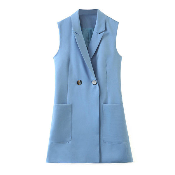 Dugi krojeni prsluk s velikim džepovima