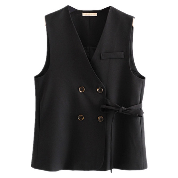 Ravni model ženskog prsluka na dvoredno kopčanje