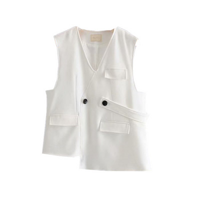 Kratki asimetrični prsluk s gumbima