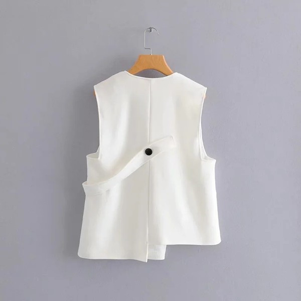 Kratki asimetrični prsluk s gumbima