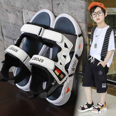 Dječje sandale sa zakrpama i ravnim đonom pogodne za dječake