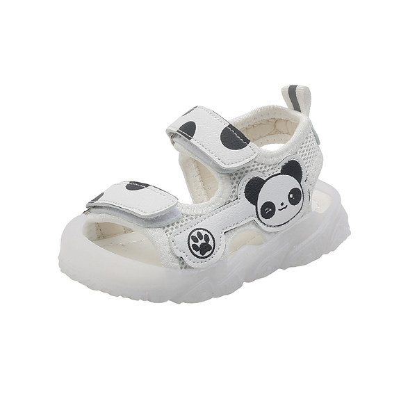 Jauns bērnu gaismas sandaļu modelis ar dekorāciju un velcro aizdari