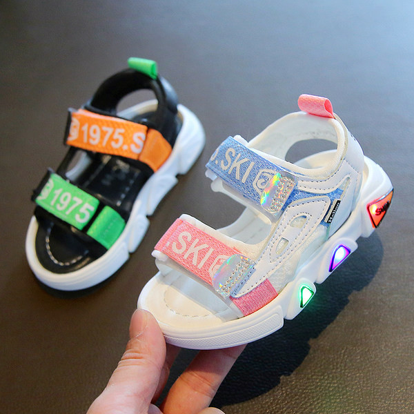 Dječje svjetleće sandale s čičak zakrpama za dječake i djevojčice