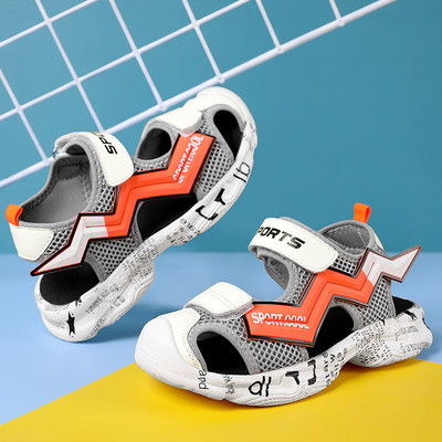 Παιδικά καλοκαιρινά σανδάλια με πλέγμα ύφασμα και 3D στοιχείο