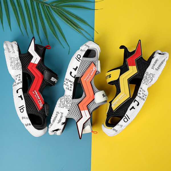 Παιδικά καλοκαιρινά σανδάλια με πλέγμα ύφασμα και 3D στοιχείο