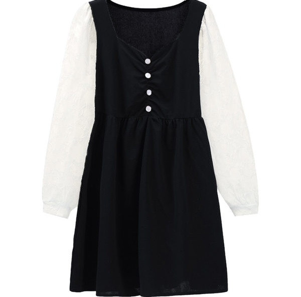 Elegantna kratka haljina širokog modela s gumbima za trudnice