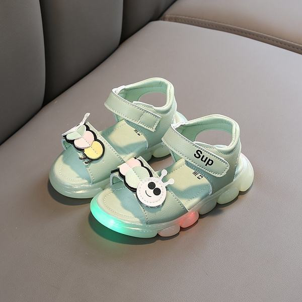 Νέο μοντέλο παιδικ'α σανδάλια με απλικέ 3D και στερέωση velcro - φωτεινά