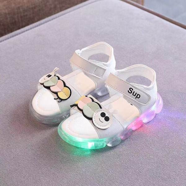 Νέο μοντέλο παιδικ'α σανδάλια με απλικέ 3D και στερέωση velcro - φωτεινά