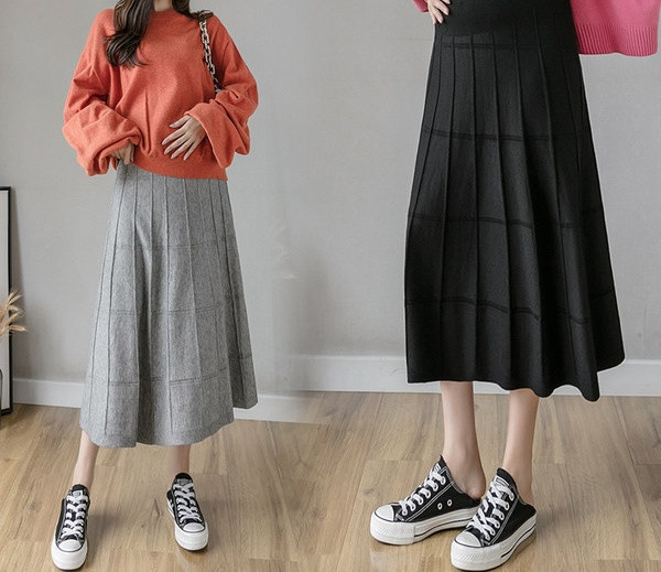 Moteriškas laisvalaikio kirpimo sijonas nėščiosioms