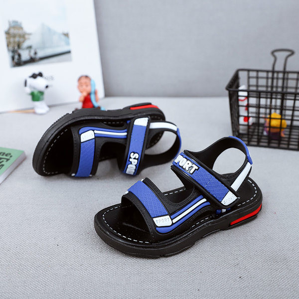 Laisvalaikės vaikiškos basutės su lipduku ir užrašu - berniukams