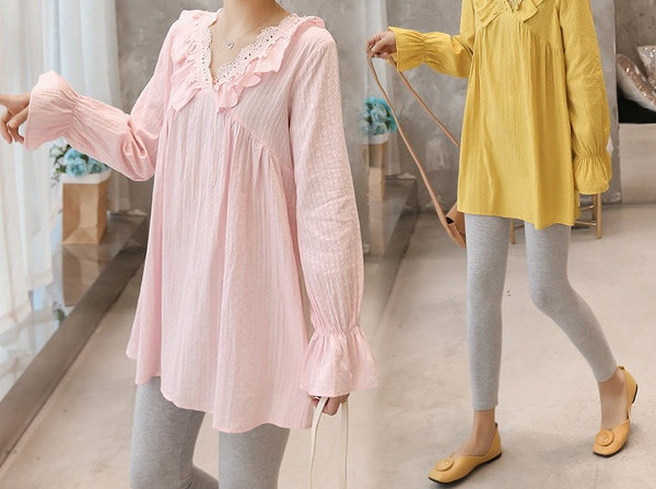 Elegantna ženska bluza s dugim rukavima za trudnice