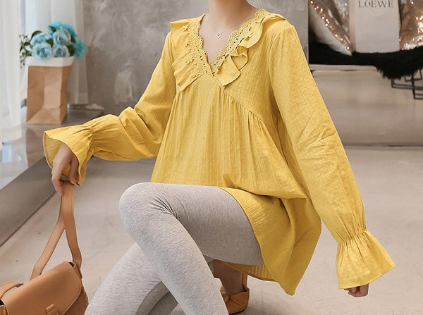 Elegantna ženska bluza s dugim rukavima za trudnice