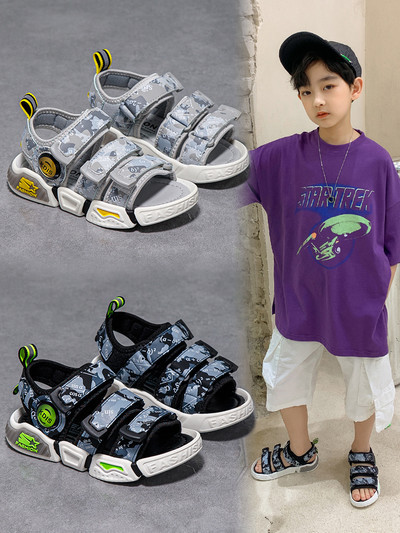 Dječje sandale sa naljepnicama u crno-bijeloj boji