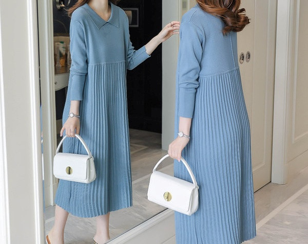 Stilīga sieviešu garā modeļa kleita grūtniecēm