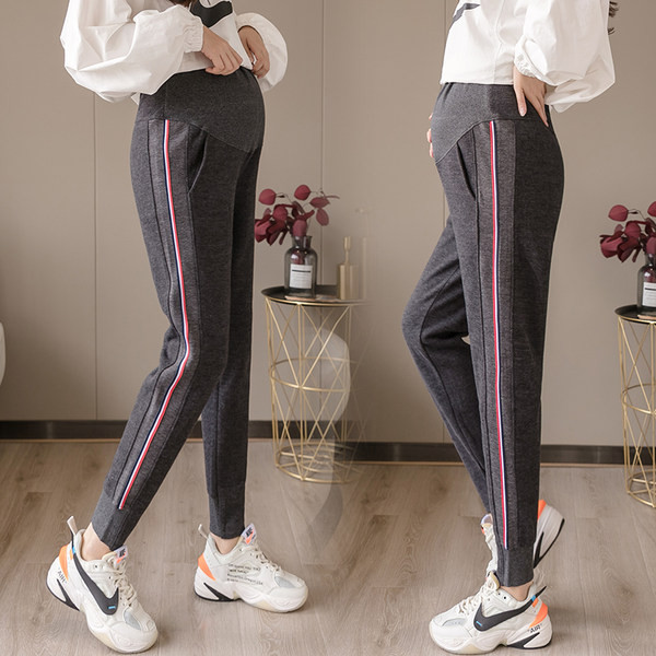 Sieviešu aktuālās sporta bikses ar apmalīti grūtniecēm