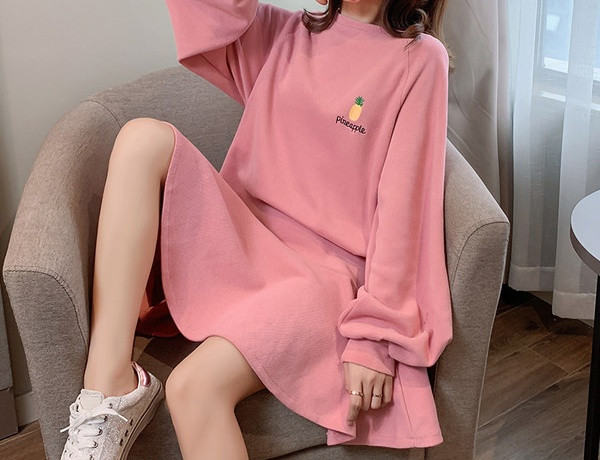 Ležerna ženska haljina s dugim rukavima za trudnice