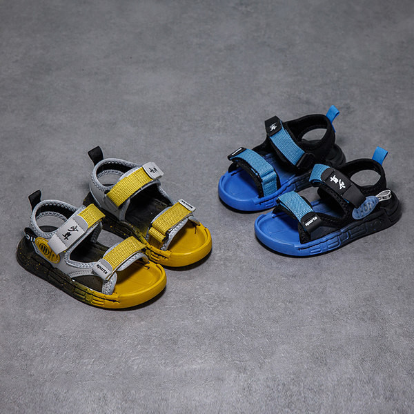 Dječje sandale sa naljepnicama u žutoj i plavoj boji