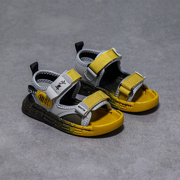 Dječje sandale sa naljepnicama u žutoj i plavoj boji