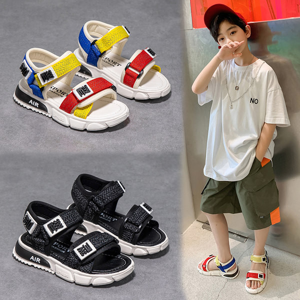 Dječje ležerne sandale u crno-bijeloj boji