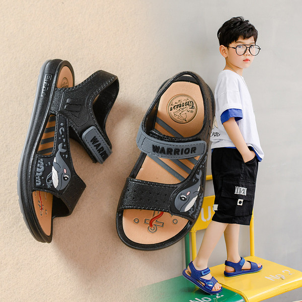 Dječje ležerne sandale s čičkom i aplikacijom u boji