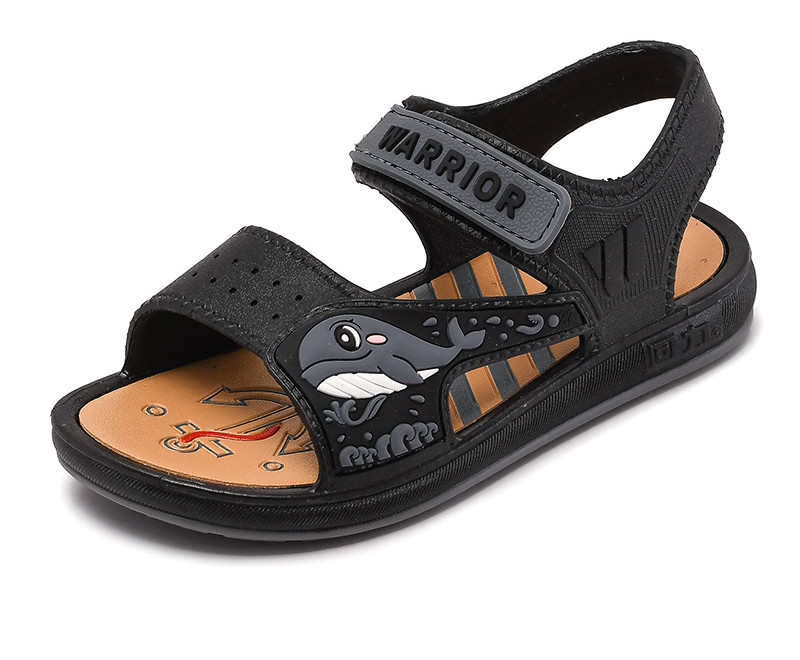 Dječje ležerne sandale s čičkom i aplikacijom u boji