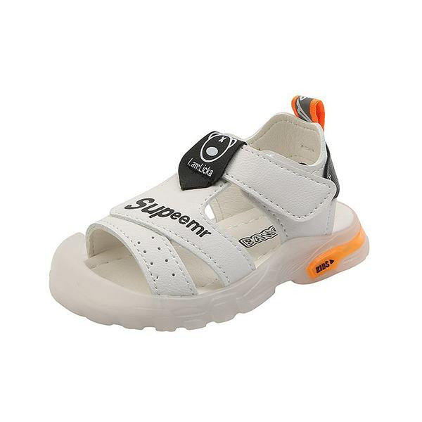 Novi model dječjih kožnih sandala sa naljepnicama i natpisom - unisex model