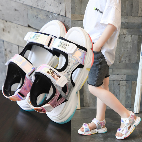 Dječje sandale sa naljepnicama i đonom u boji za djevojčice i dječake