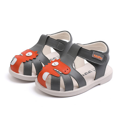 Dječje kožne sandale sa čičkom i aplikacijom-za dječake