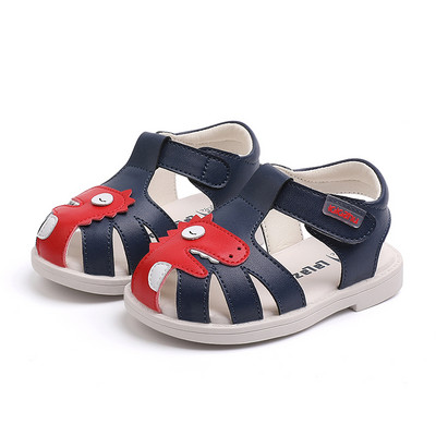 Dječje kožne sandale sa čičkom i aplikacijom-za dječake